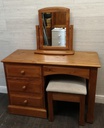 Solid pine dressing table set
