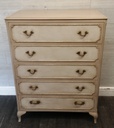Marie Antoinette Style Painted Five Drawer Chest