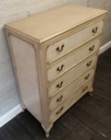 Marie Antoinette Style Painted Five Drawer Chest