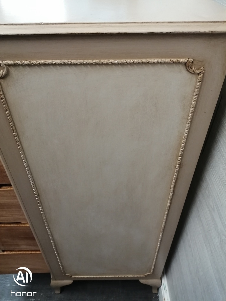 Marie Antoinette Style Painted Five Drawer Chest