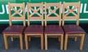 QUALITY SET OF FOUR OAK AND LEATHER CHAIRS