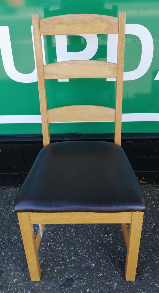 6 x Oak Slat Back Dining Chairs