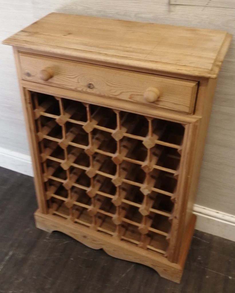 Neat solid pine wine rack