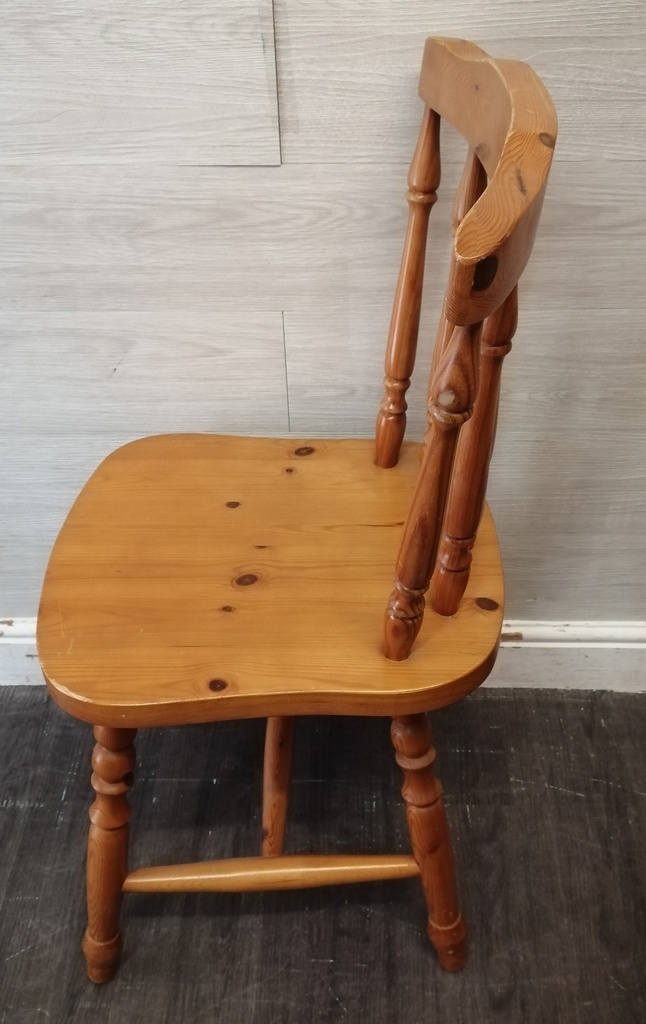 PAIR  PINE DINING CHAIRS