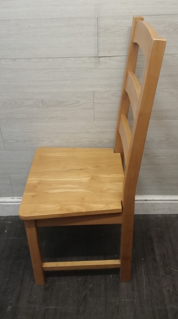 SET OF SIX LADDER BACK DINING CHAIRS