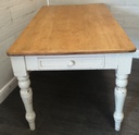 Pine Dining Table With painted White Shabby Chic Legs