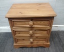 PAIR SOLID PINE THREE DRAWER BEDSIDES CHESTS