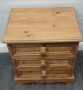 PAIR SOLID PINE THREE DRAWER BEDSIDES CHESTS