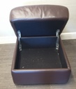 quality BROWN LEATHER STORAGE FOOTSTOOL