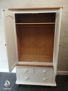 Double white / pine wardrobe with drawers