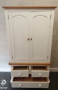 Double white / pine wardrobe with drawers