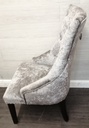 4 x Grey Crush Velvet Knocker Back Dining Chairs