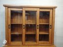 Sliding door oak glazed display unit