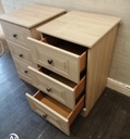 PAIR OF TALL THREE DRAWER CREAM BEDSIDE CHESTS