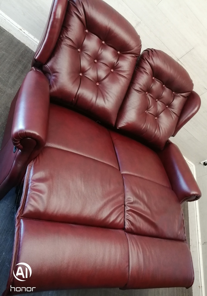 Lovely High Back Leather Two Seater Recliner Sofa