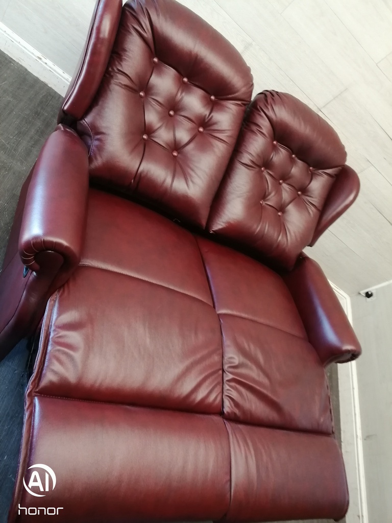 Lovely High Back Leather Two Seater Recliner Sofa