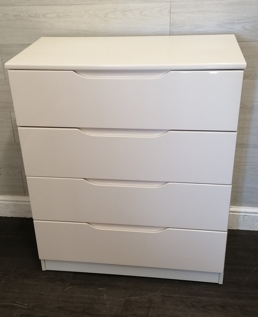 lovely modern white/ cream gloss chest