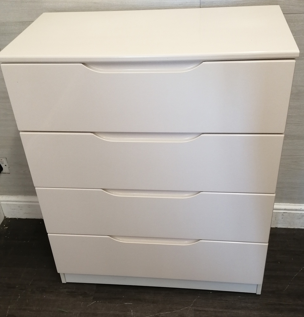 lovely modern white/ cream gloss chest