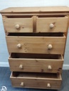 Large Solid Pine Five Drawer Chest