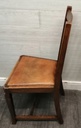 SET OF 4 OAK CHAIRS WITH LEATHER SEATS