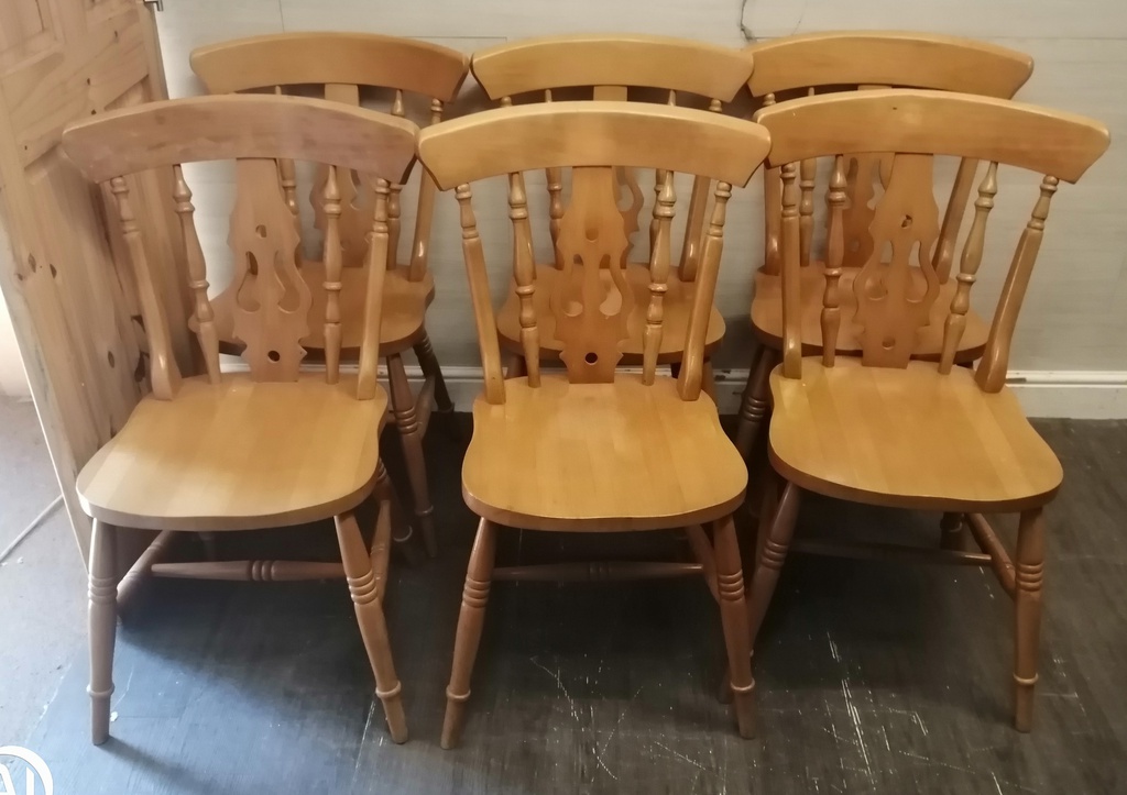 6 x fiddle back dining chairs
