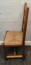 Six X SOLID OAK LADDER BACK DINING CHAIRS.