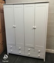 White Triple Wardrobe with Drawers