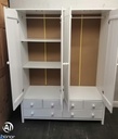 White Triple Wardrobe with Drawers