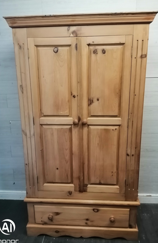 SOLID PINE WARDROBE WITH DRAWER
