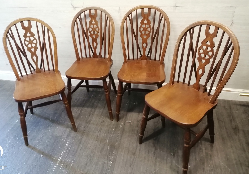 4 x Wheel Back Dining Chairs