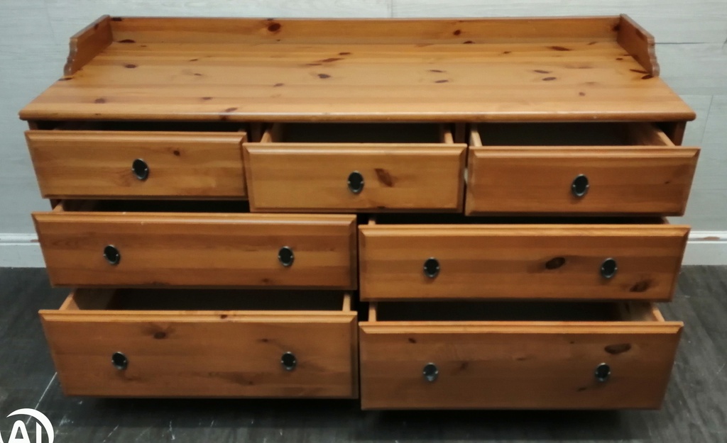IKEA ‘LEKSVIK’ Pine Seven Drawer Chest
