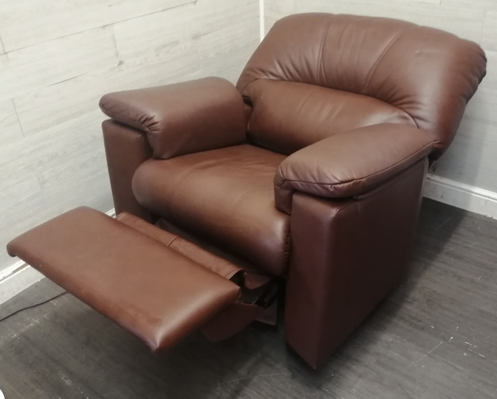BARGAIN Brown Leather G PLAN Electric Recliner Armchair