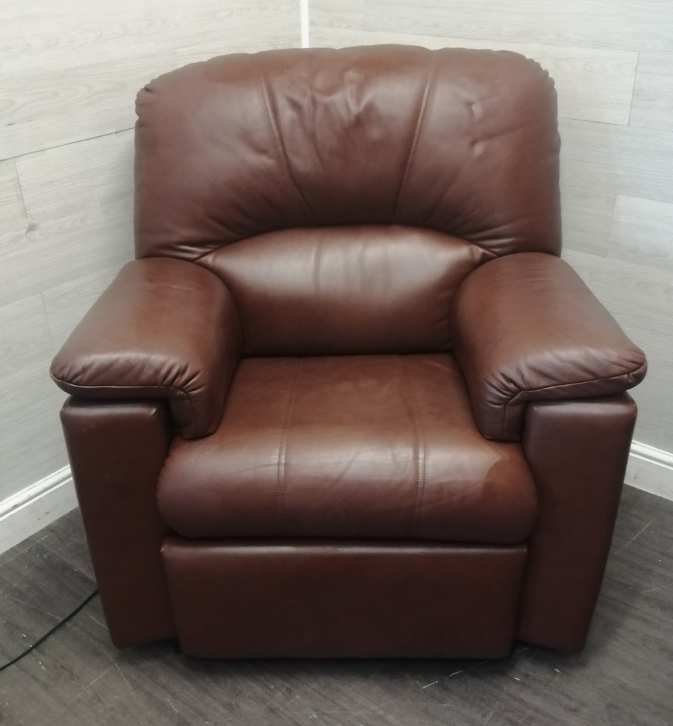 BARGAIN Brown Leather G PLAN Electric Recliner Armchair