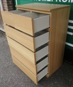 IKEA ‘MALM’ Light Oak Veneered Six Drawer Chest