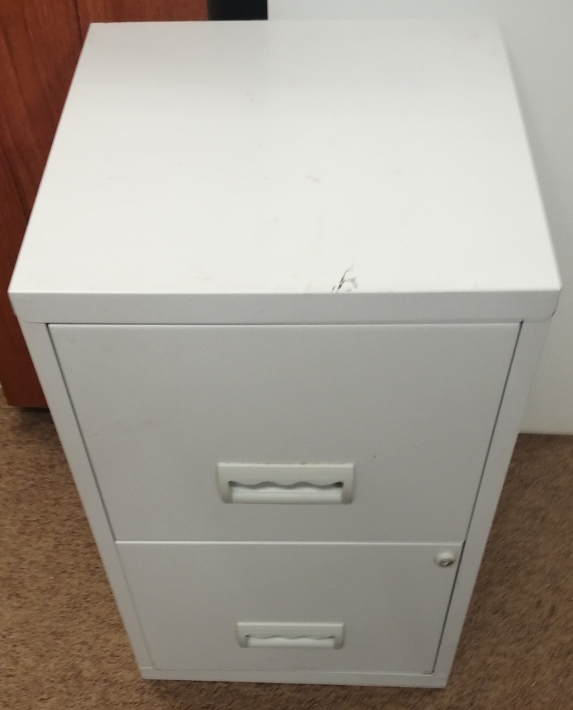 Grey Metal Two Drawer Filing Chest