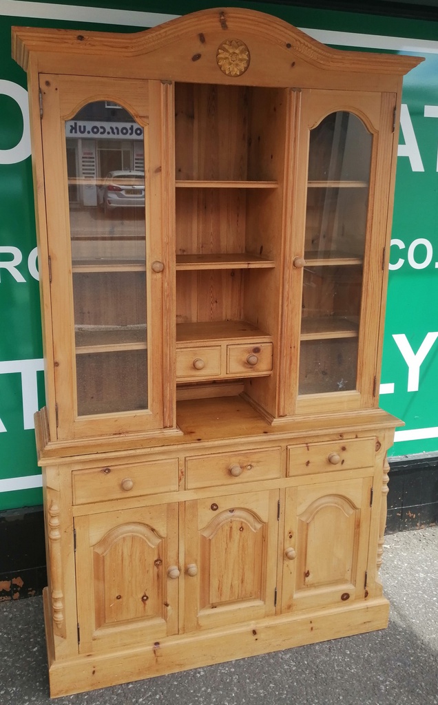 Part glazed pine dresser