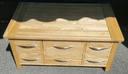 Oak Coffee Table With bank of Drawers