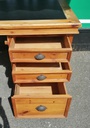 Rustic solid pine leather top pedestal desk