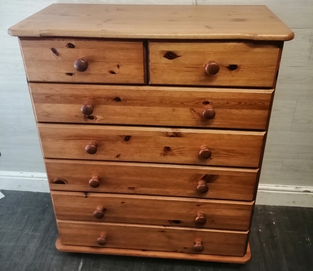 Classic seven drawer pine chest