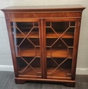 Lovely Repro Yew Glazed Display Unit / Bookcase