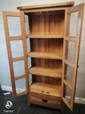 Quality Oak Glazed Display Unit /Bookcase