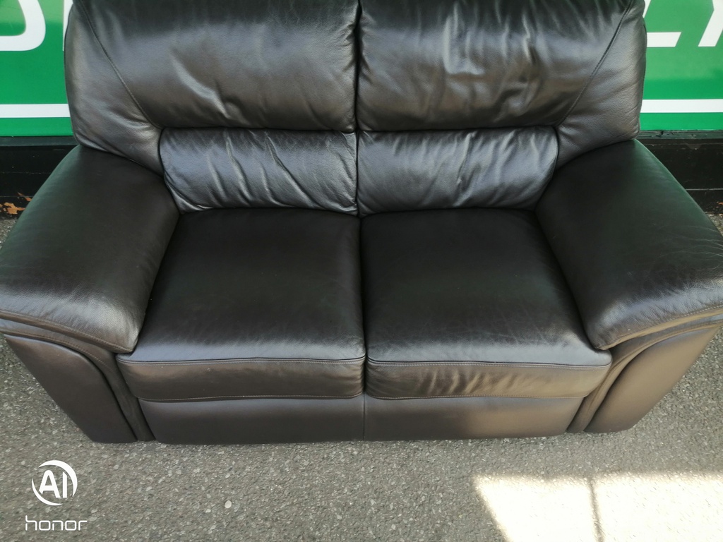 Quality Dark Brown  Leather Two Seater Sofa