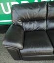 Quality Dark Brown Leather Three Seater Sofa