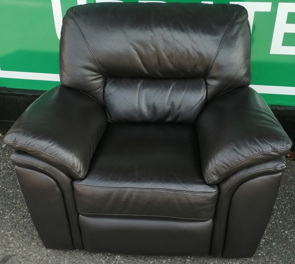 Quality Dark Brown Leather Armchair