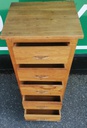 Oak Wellington Chest of Five Drawers