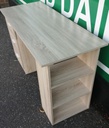 Neat  desk with bookshelf end