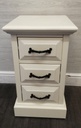 Cream three drawer bedside