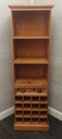 Narrow Pine Bookcase with Wine Rack