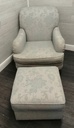 Lovely blue toned armchair and footstool from M &amp; S