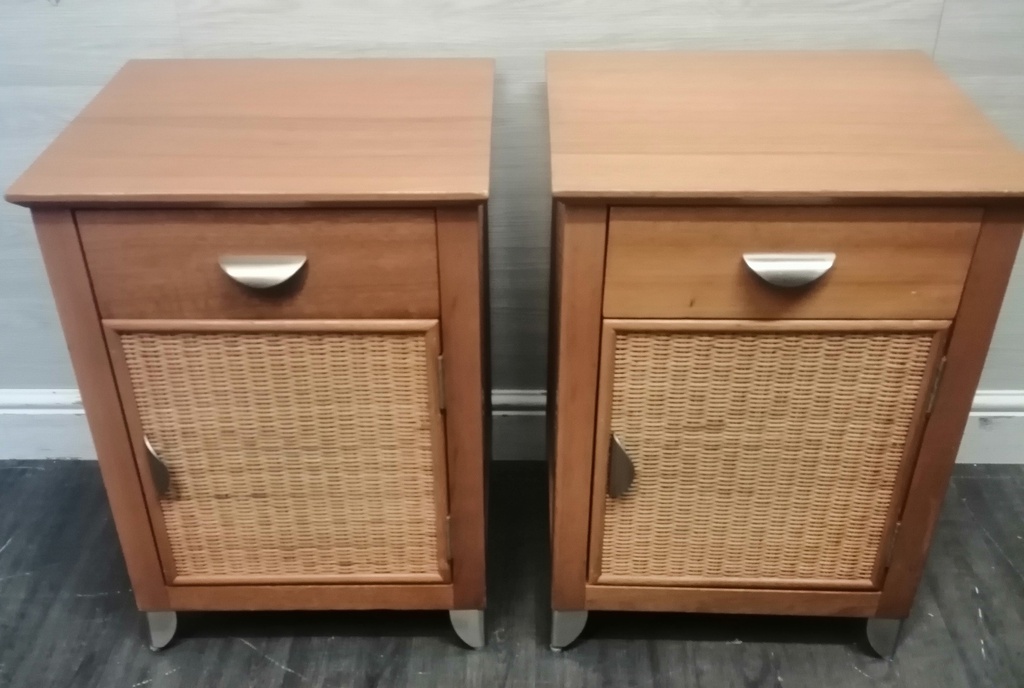 MODERN PAIR OF BEDSIDE CUPBOARDS